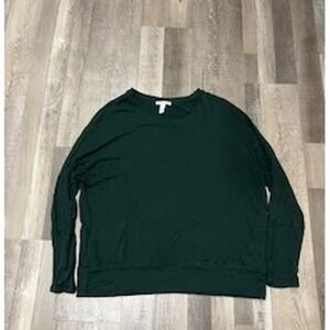 Daily Ritual Women's Large L/G Green Knit Top Casual Blouse